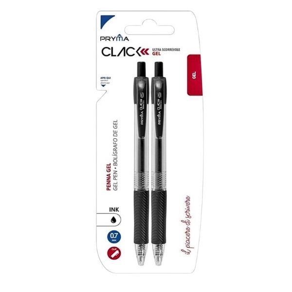 Penna Gel Clack Shoot 0.7 mm - Set 2 Pezzi Nera