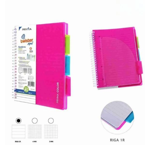 Pryma - Quaderno Spirale Twister A5 3 Divisori 100FF