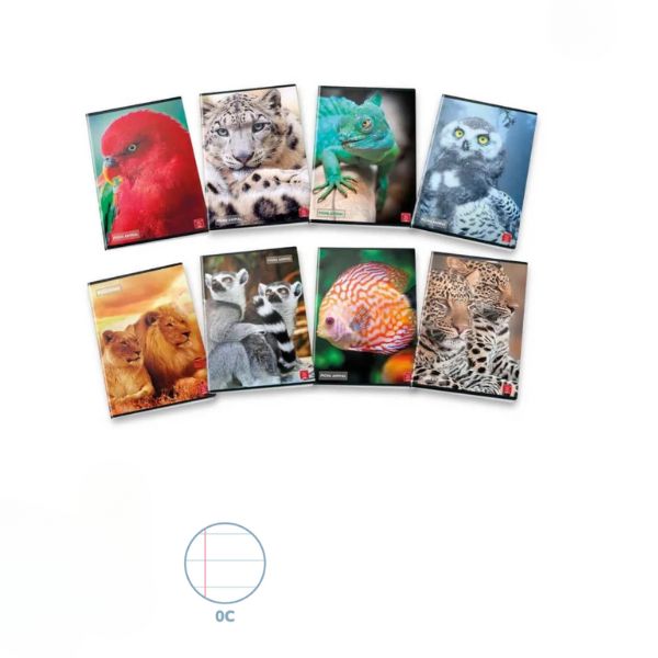 Maxiquaderno Animal A4 - 1 Rigo con Margine - 42 Fogli