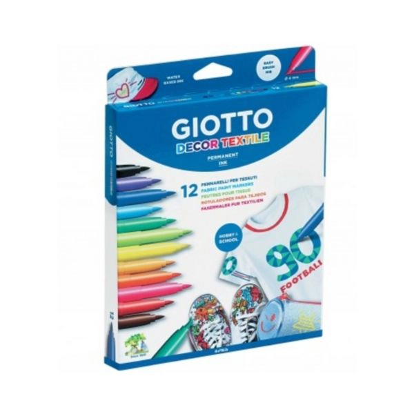 Pennarelli Giotto Decor Textile - Set 12 colori per tessuti