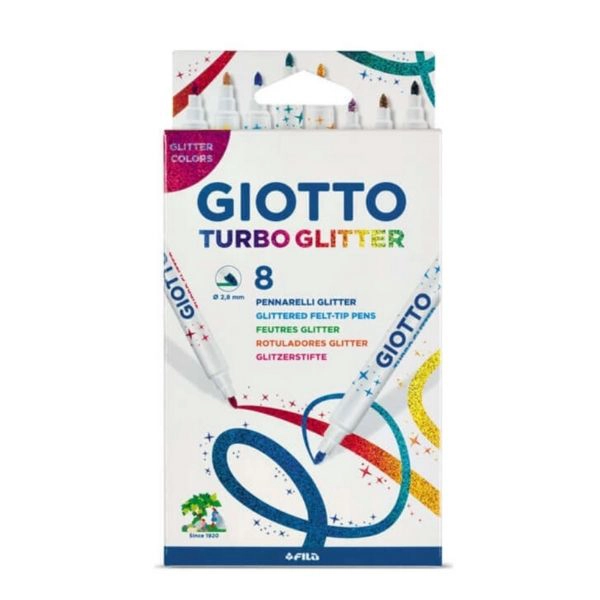 Pennarelli Giotto Turbo Glitter - Set 8 colori scintillanti