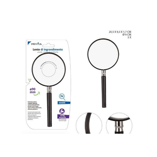 Pryma - Lente d'Ingrandimento 3X Ø90mm con Manico