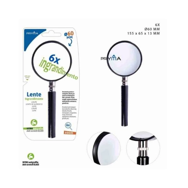 Pryma - Lente d'Ingrandimento 6X Ø60mm con Manico