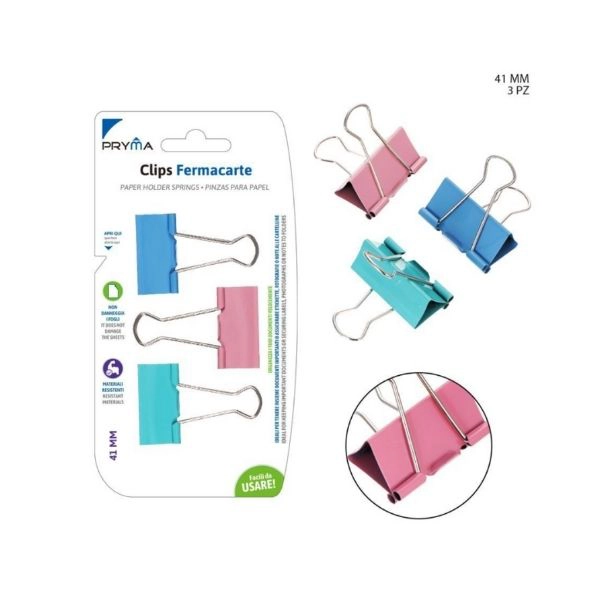 Pinza Sujetapapeles 41mm 3pz