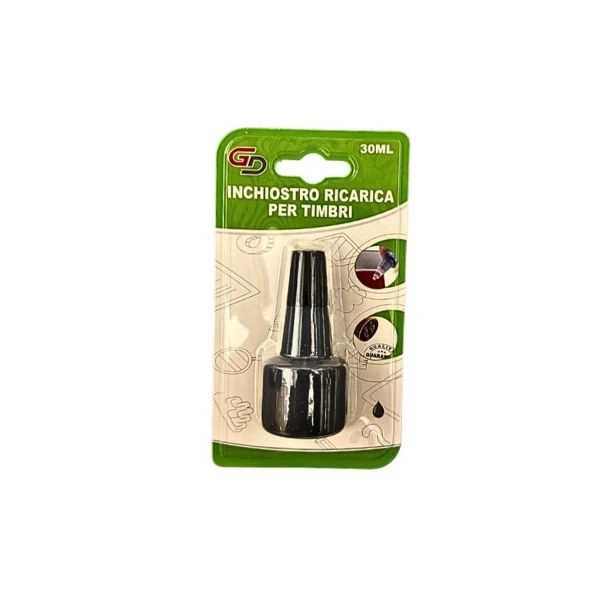 Inchiostro Ricarica per Timbri 30ml Nero