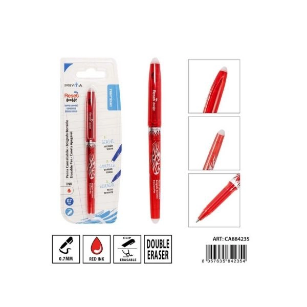 Pryma - Penna Cancellabile Reset 0.7mm Rossa Blister