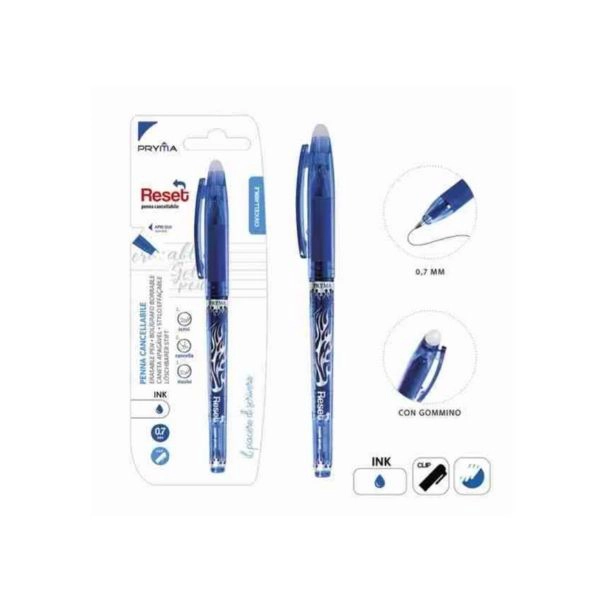 Pryma - Penna Cancellabile Reset 0.7mm Blu Blister