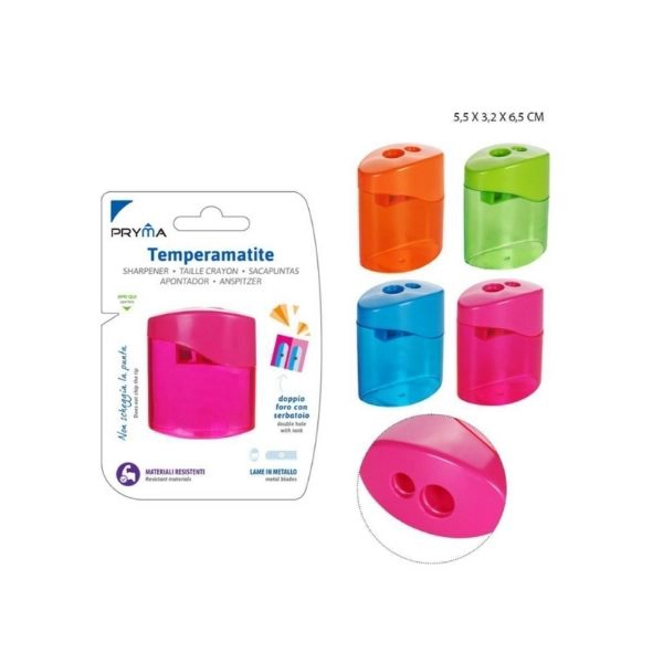 Pryma - Temperamatite doppio foro 5.5x3.2x6.5 cm