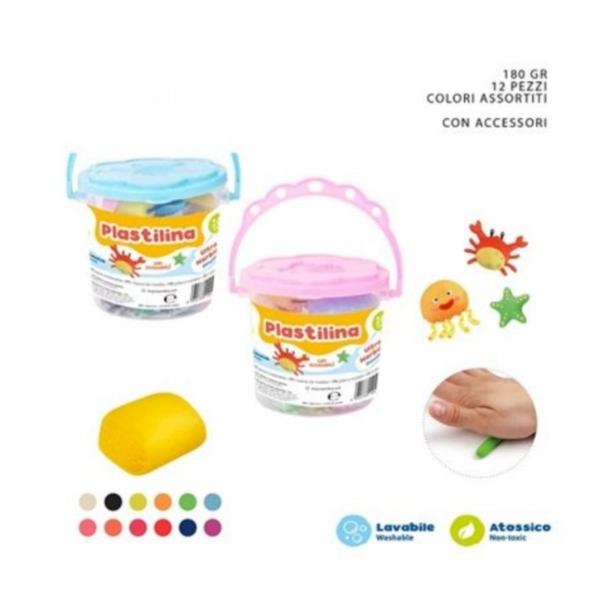 Plastilina Colorata 12 Pezzi da 15g con 4 Accessori