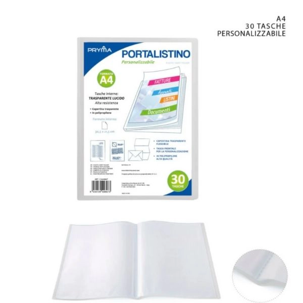 Pryma - Portalistino Personalizzabile A4 50 Tasche