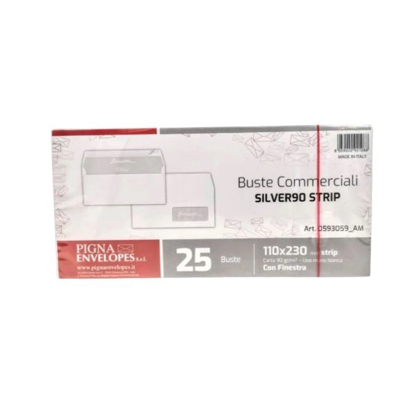 Busta Bianca Autoadesiva con Finestra 11x23 (25pz)