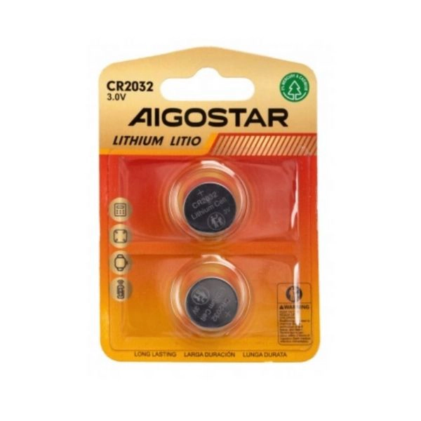 Batteria a Bottone CR2032 3V Aigostar BL2