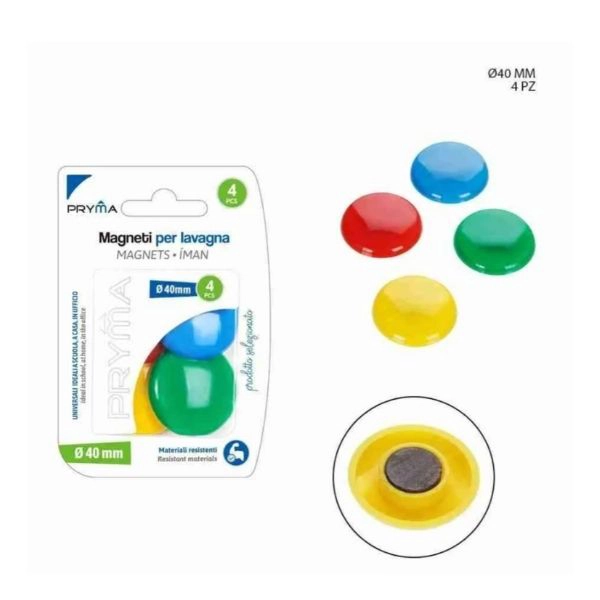 Pryma - Magneti Lavagna 3Cm 6Pz tinta Unita