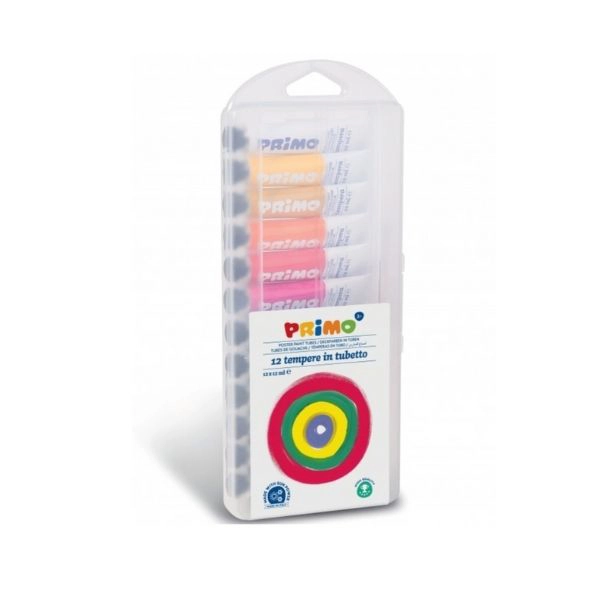 Colore a Tempera 12 ml (Tubo 4) Scatola 12 Colori Primo