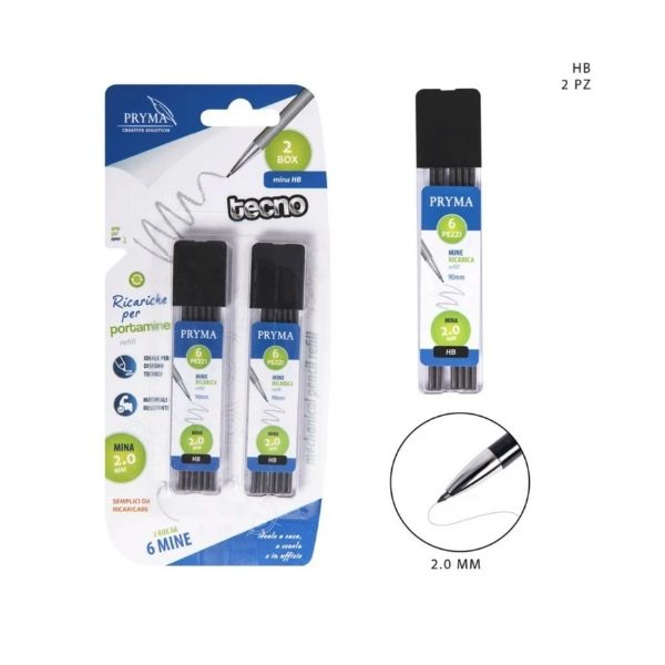PRYMA - Ricarica Portamine 6 Mine HB 2mm 2pz