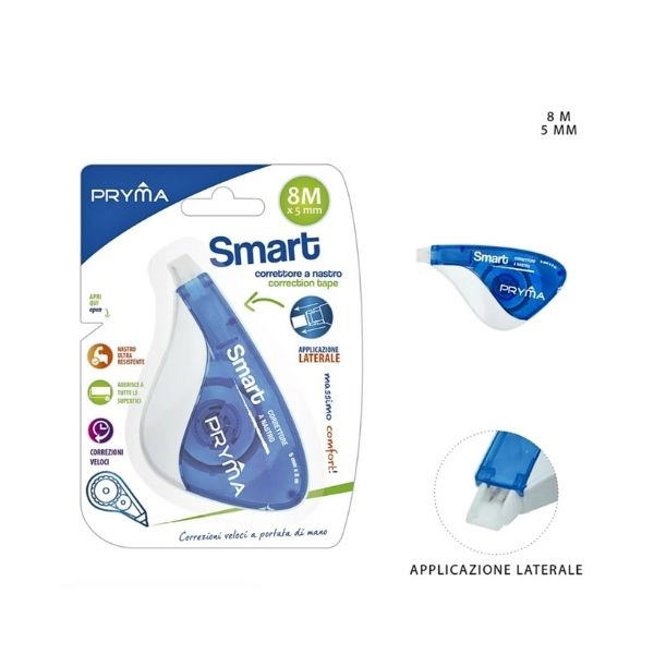 Pryma - Correttore Nastro Smart Triangolo 5mm x 8m Blu