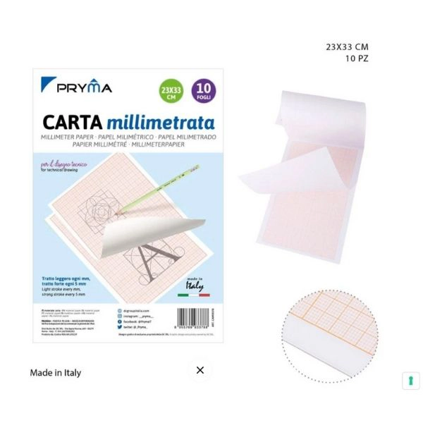 Blocco Carta Millimetrata Pryma 23x33 cm