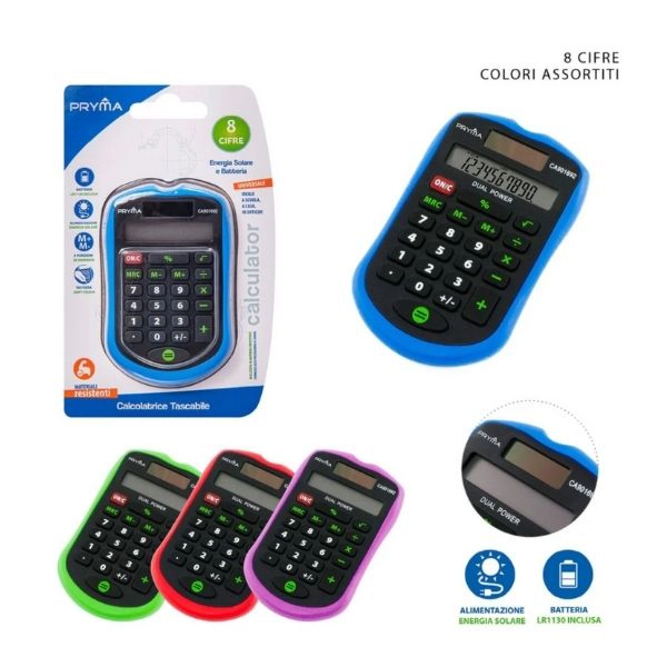 CALCOLATRICE TASCABILE PRYMA 8 CIFRE 94X60X11MM