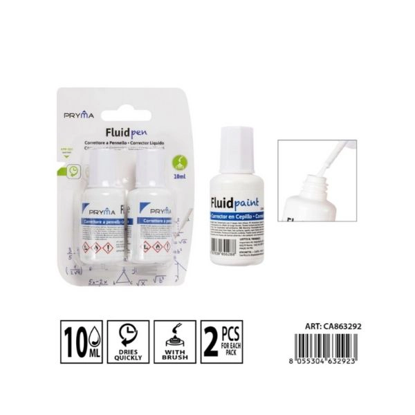 Pryma - Correttore Liquido con Pennello 10ml 2 Pezzi