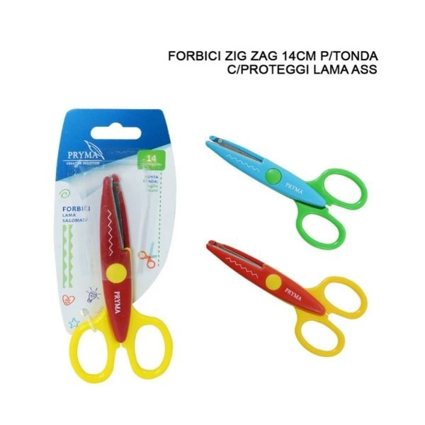 Forbici Zig Zag Pryma 14cm con Proteggi Lama