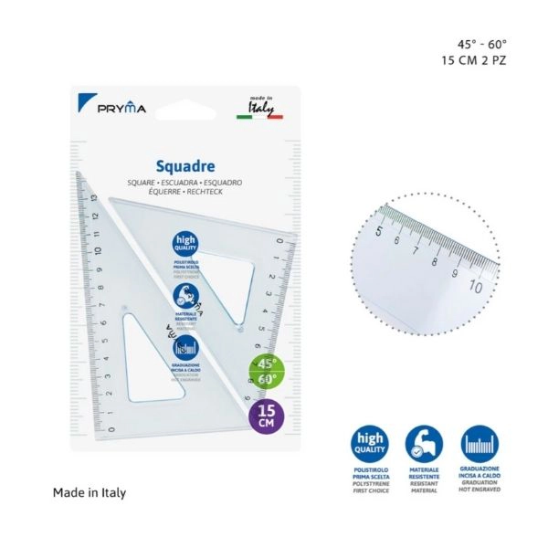Squadra Coppia 45°/60° 15Cm Pryma