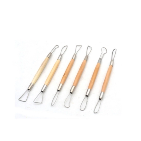 AGYO - Set Attrezzi per Argilla (6 Pezzi - Legno e Acciaio)
