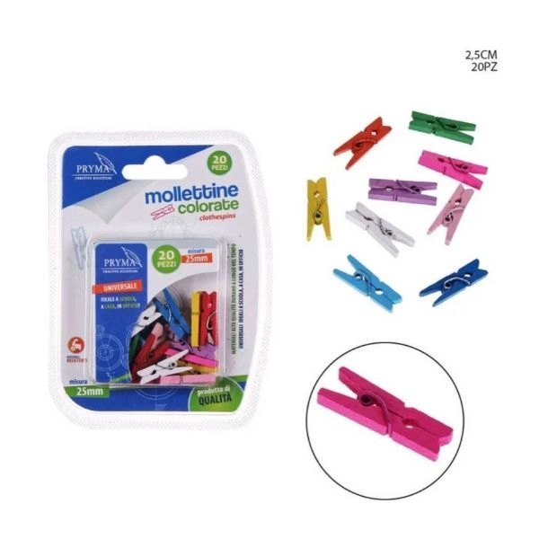 Pryma - Mollettine Colorate 25mm 20 Pezzi