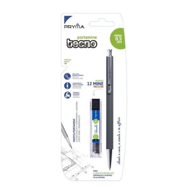 Portamine Tecno con Ricarica di Mine | Mina da 0.5 mm