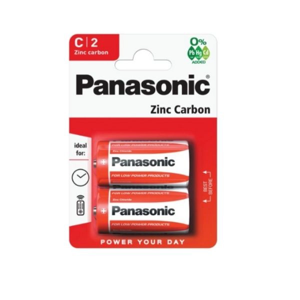 C Mezza Torcia Panasonic Zinco Carbone Pila BL2