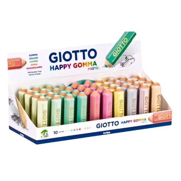 Giotto Happy Gomma Pastel - Espositore 40 Gomme