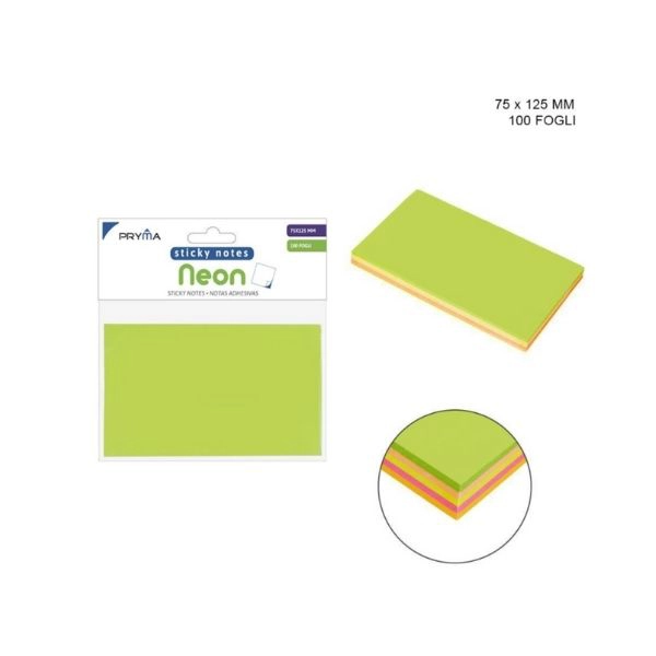 Pryma - Note adesive Neon 75X125mm 100 fogli