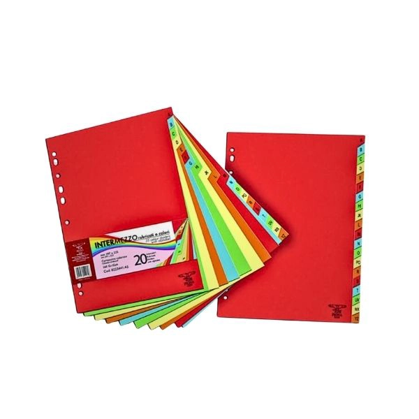 Intermezzo Rubricati a Colori - 20 Divisori in Cartoncino