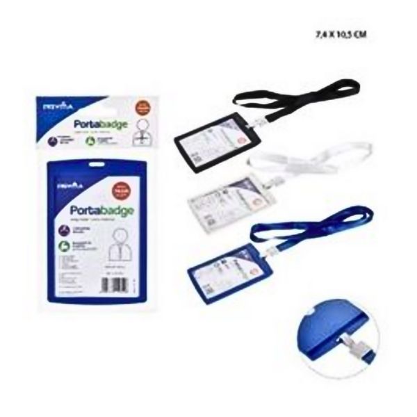 Portabadge Verticale con Cordoncino 7.4x10.5 cm