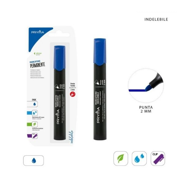 Marcatore Permanente Punta Rotonda 2mm Blu