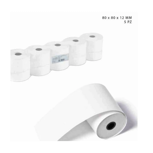 Pryma Rotolo Termico Cassa 80x80x12mm - Confezione da 5