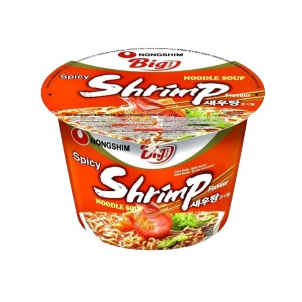 Nongshim Big Bowl – Spicy Shrimp Flavour Noodle Soup 115g