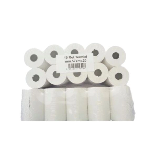 Rotoli Termici 57x20 mm - Confezione da 10 per POS Silver Chart