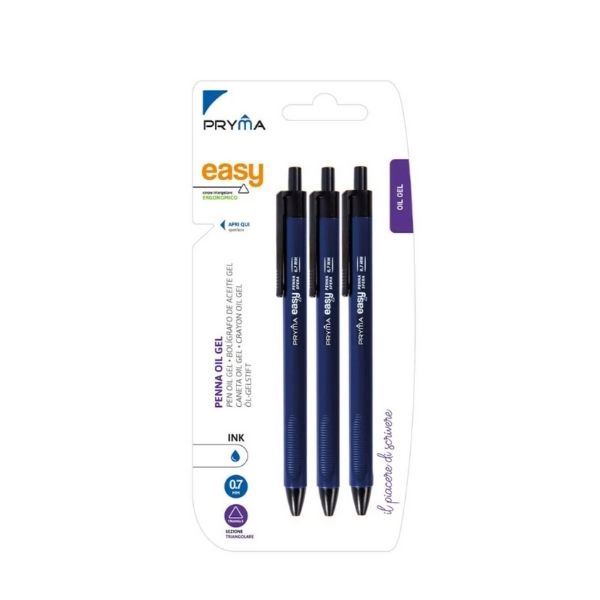 Pryma - Penna Olio 0/7mm 3pz Blu