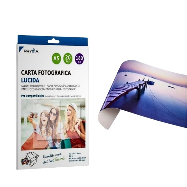 Carta Fotografica Lucida Pryma A5 180gr