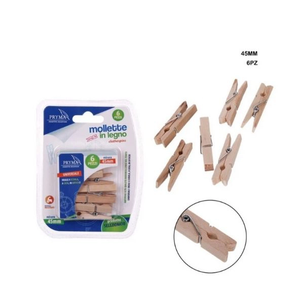 Melissa - Mollettine Legno 4.5Cm 6Pz