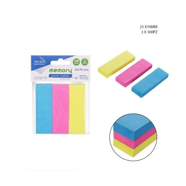 Pryma - Stick Notes 25X76Mm 100Ff 3Pz