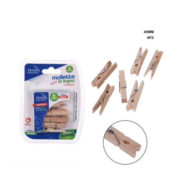 Melissa - Mollettine Legno 4.5Cm 6Pz