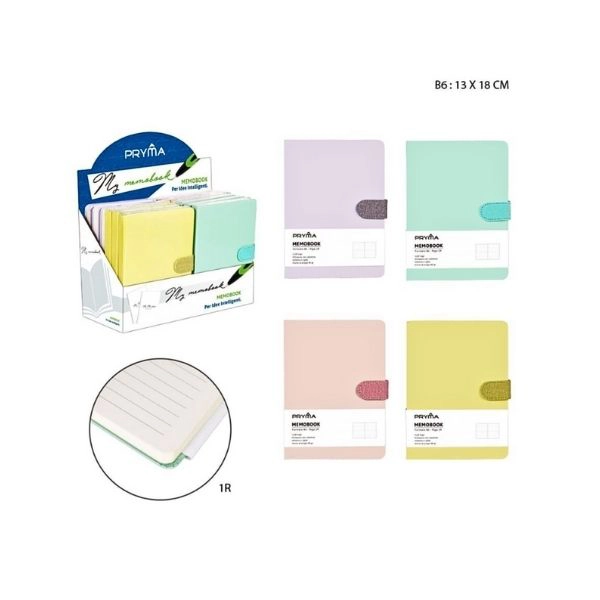 Taccuino con Chiusura Magnetica B6 128 Pagine 13x18 cm - Colori Pastello