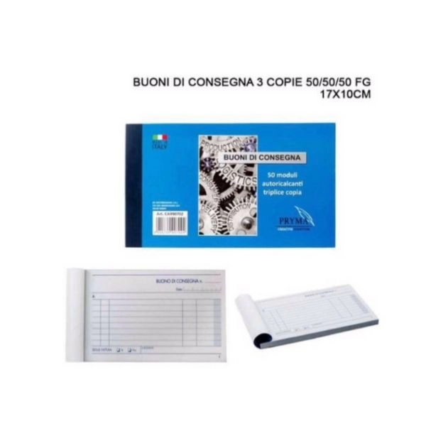 Blocco Buoni di Consegna 3 Copie 50/50/50 FG 17x10 cm