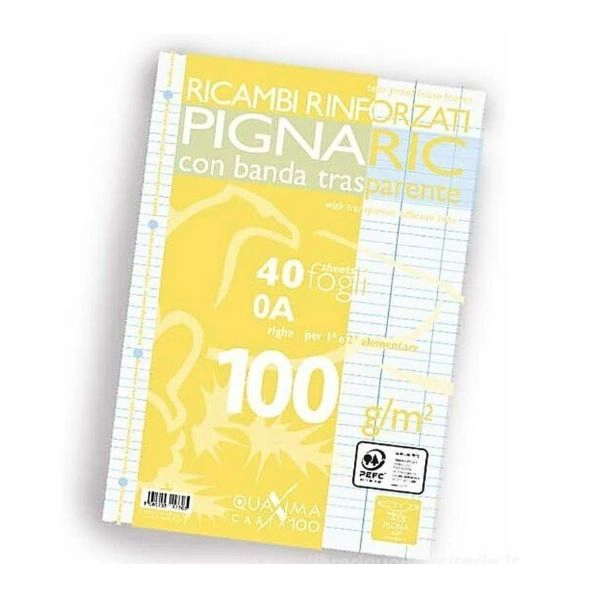 PignaRic Ricambi Rinforzati A4 - Rigatura 0A - 40 Fogli