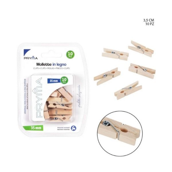 Pryma - Molletta Legno 3.5cm 10pz