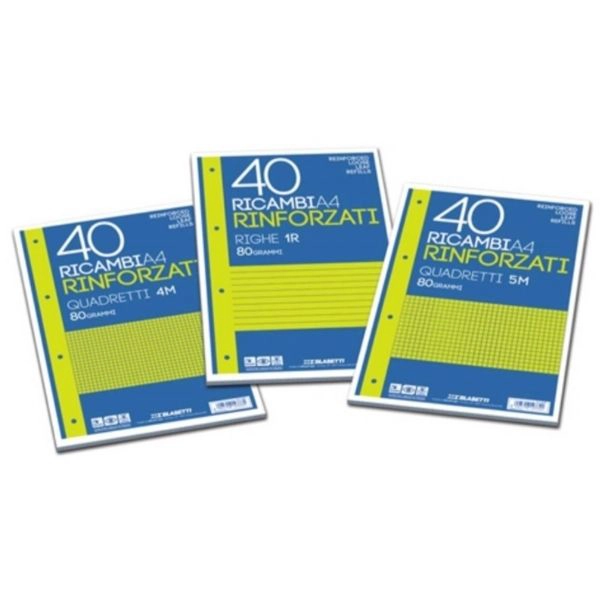 Blasetti Ricambi Rinforzati A4 - Rigatura 0B - 40 Fogli