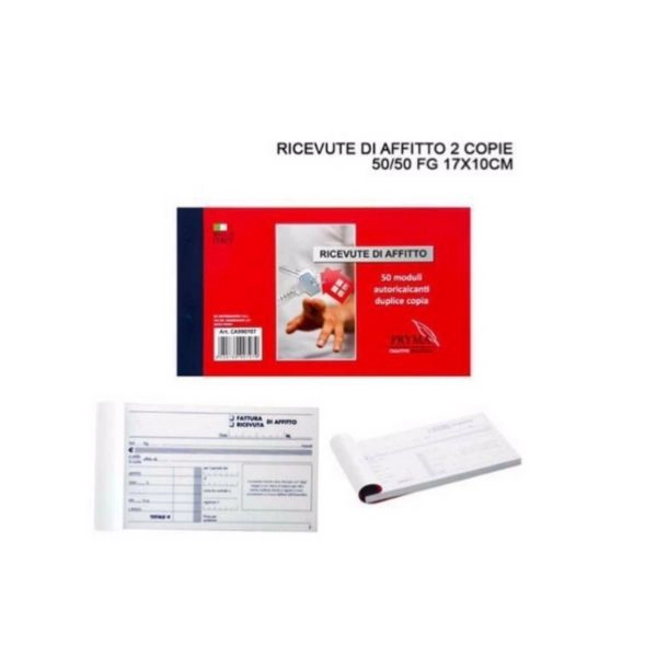 Blocco Ricevute di Affitto 2 Copie 50/50 FG 17x10 cm