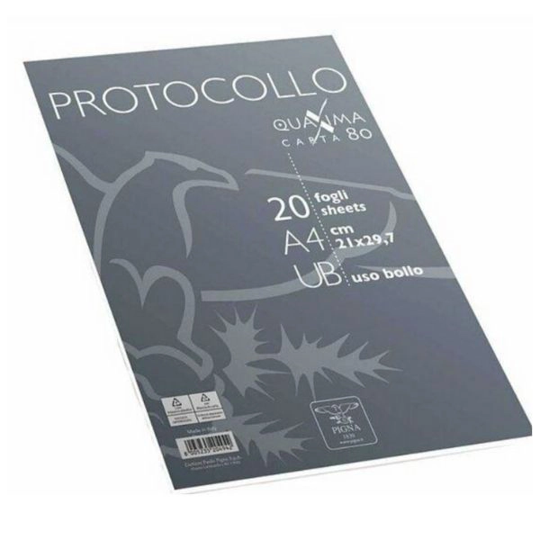 Confezione 20 Fogli Protocollo Formato A4 UB - Pigna