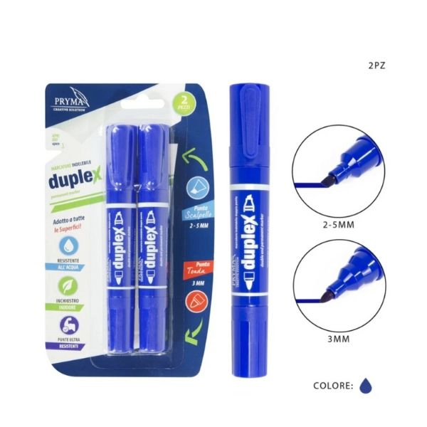 Pryma Marcatore Doppia Punta 2-5mm/3mm 2pz Blu